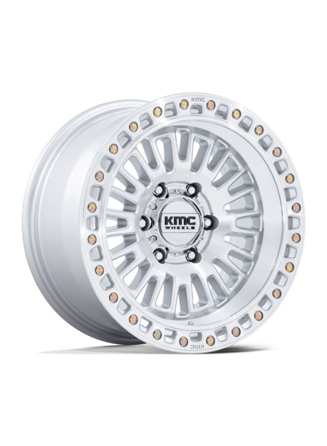 كي ام سي كم 554 أزتك 17×8.5 6×139.7 ET00 CB106.1 فضي لامع / وجه مشغول - Image 1